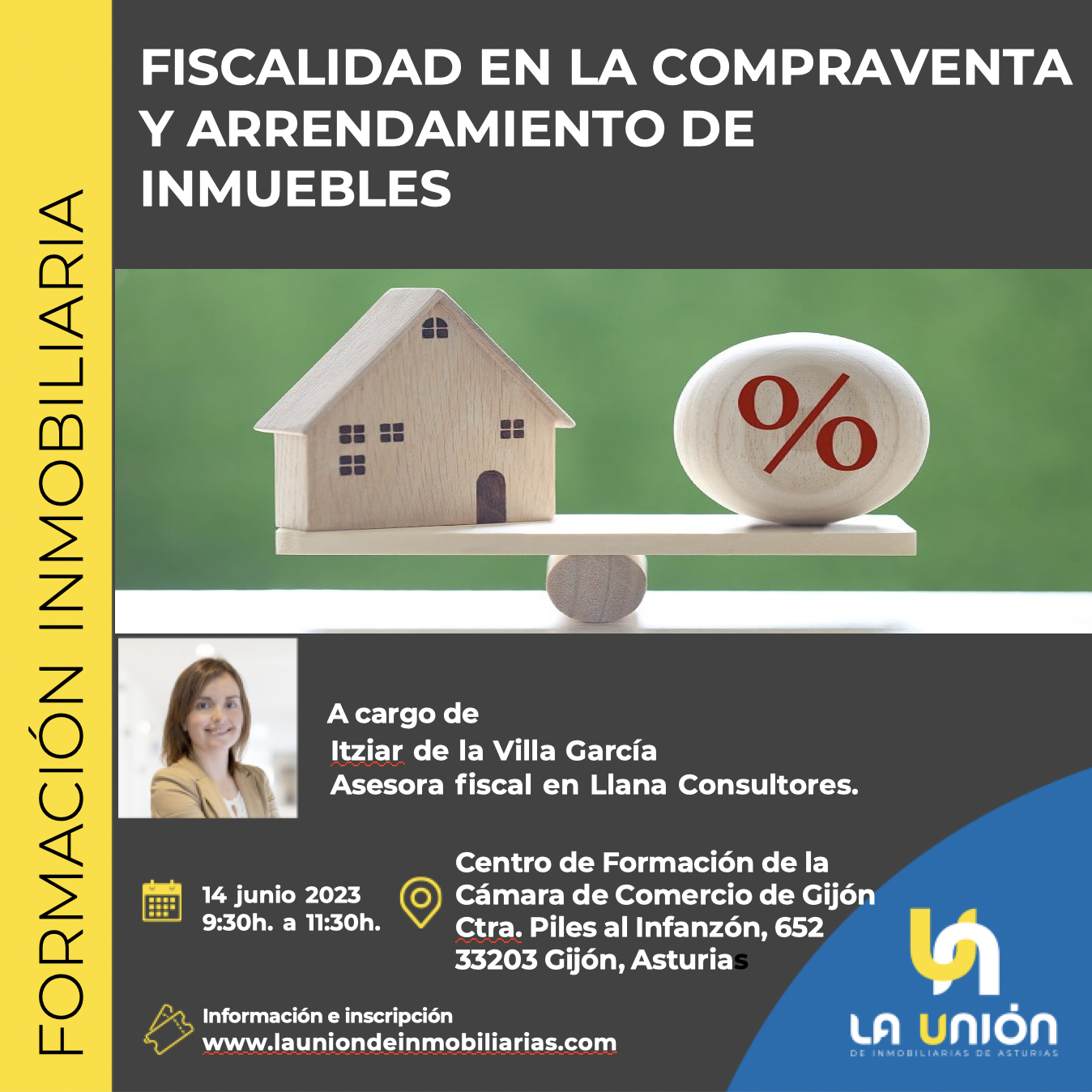 FORMACIÓN INMOBILIARIA: Fiscalidad en compraventa y arrendamiento de inmuebles  14 / 06 / 23